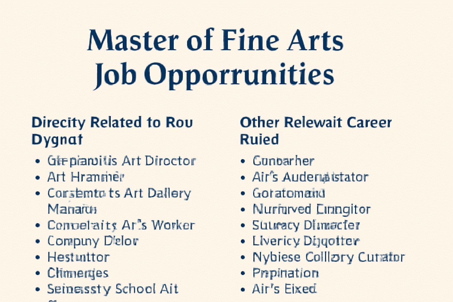 Master of fine arts job opportunity