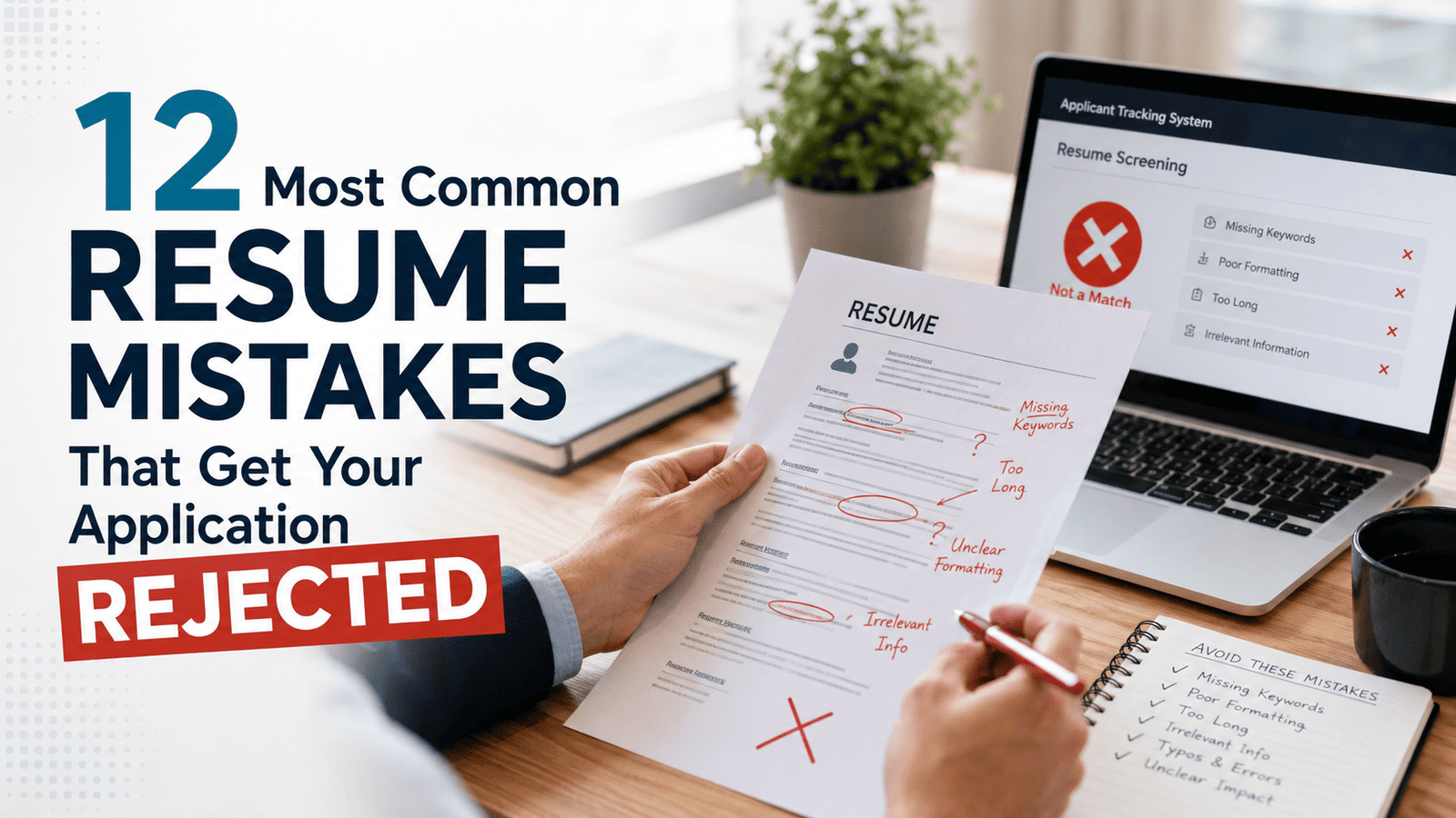 12 Most Common Resume Mistakes That Get Your Application Rejected